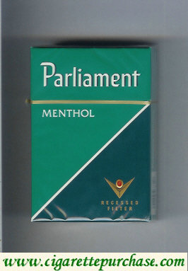 Parliament Menthol green and dark green cigarettes hard box